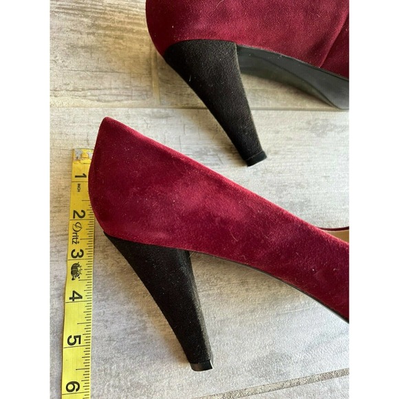 FRANCO SARTO Willa Burgundy Red Suede Leather Pumps High Heel Designer 8.5 - Picture 8 of 9